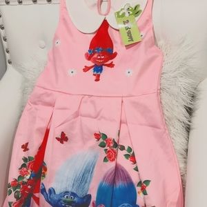 Trolls dress baby pink nwt 10 12